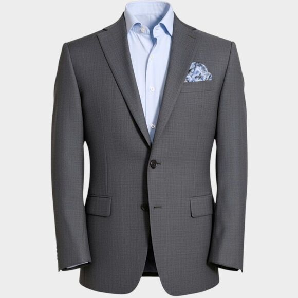 RALPH LAUREN Mens Blazer Sport Coat Two Button Jacket46R Gray Wool Suit Jacket